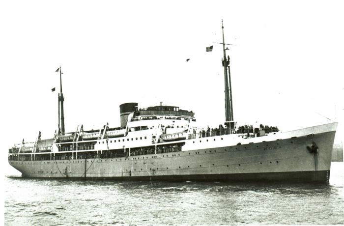 SS Roma (later Doulos) at sea.