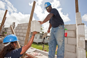 A team from Logos Hope build a house in Guyana